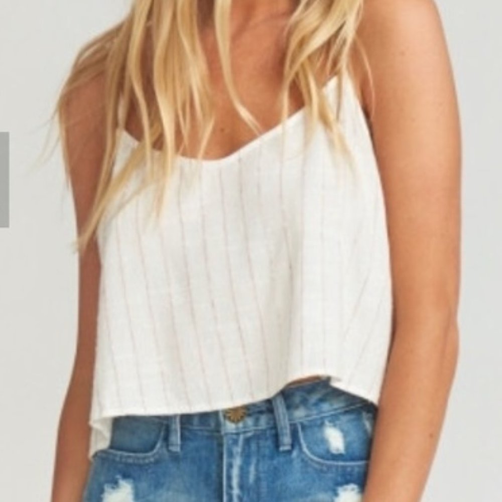 SHOW ME YOUR MUMU Women's Alexis Crop Top Spaghetti Strap Tank Size Medium